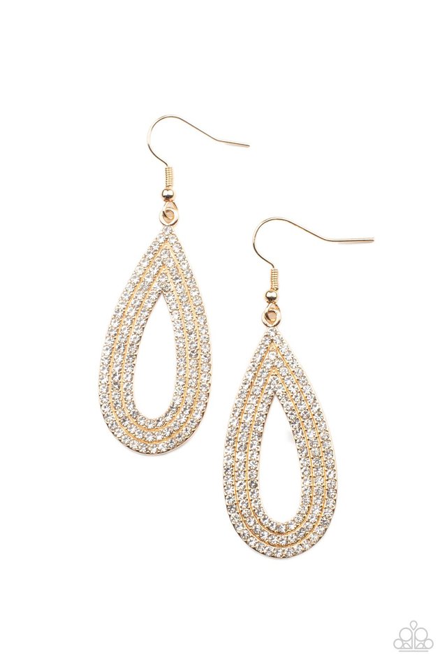 ​Exquisite Exaggeration - Gold - Paparazzi Earring Image