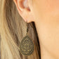 Mayan Mecca - Brass - Paparazzi Earring Image