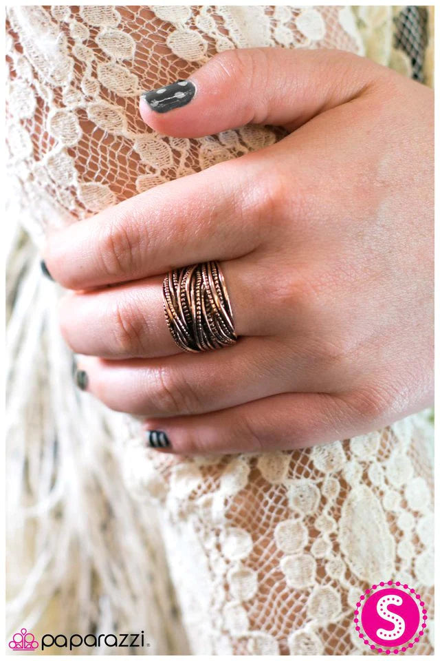 Paparazzi Ring ~ Striking A CORD - Copper