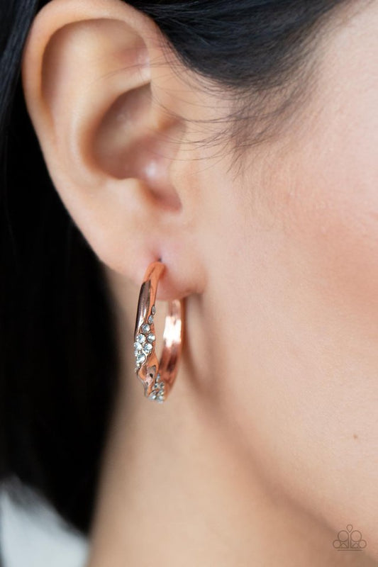 ​Subliminal Shimmer - Copper - Paparazzi Earring Image