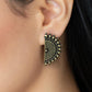 Fiercely Fanned Out - Brass - Paparazzi Earring Image