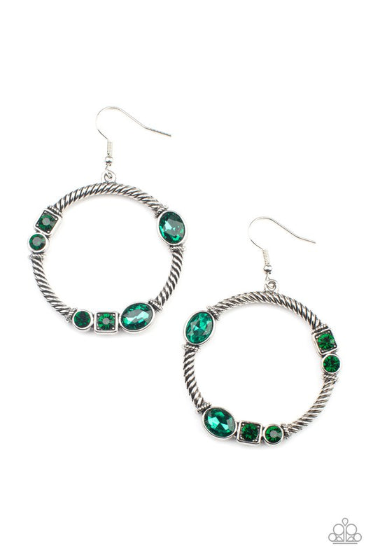 Glamorous Garland - Green - Paparazzi Earring Image