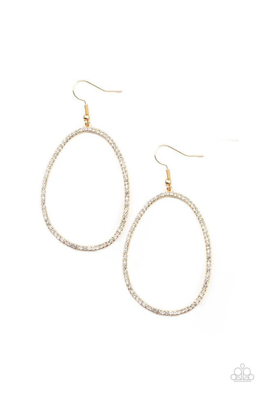 OVAL-ruled! - Gold - Paparazzi Earring Image