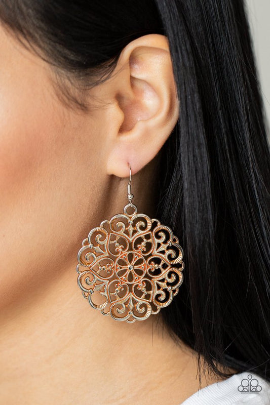 ​MANDALA Effect - Orange - Paparazzi Earring Image