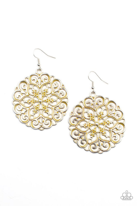 MANDALA Effect - Yellow - Paparazzi Earring Image