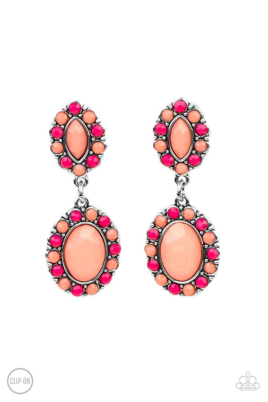 Positively Pampered - Orange - Paparazzi Earring Image