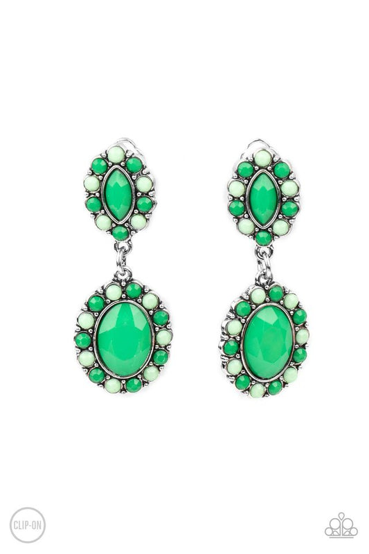 Positively Pampered - Green - Paparazzi Earring Image
