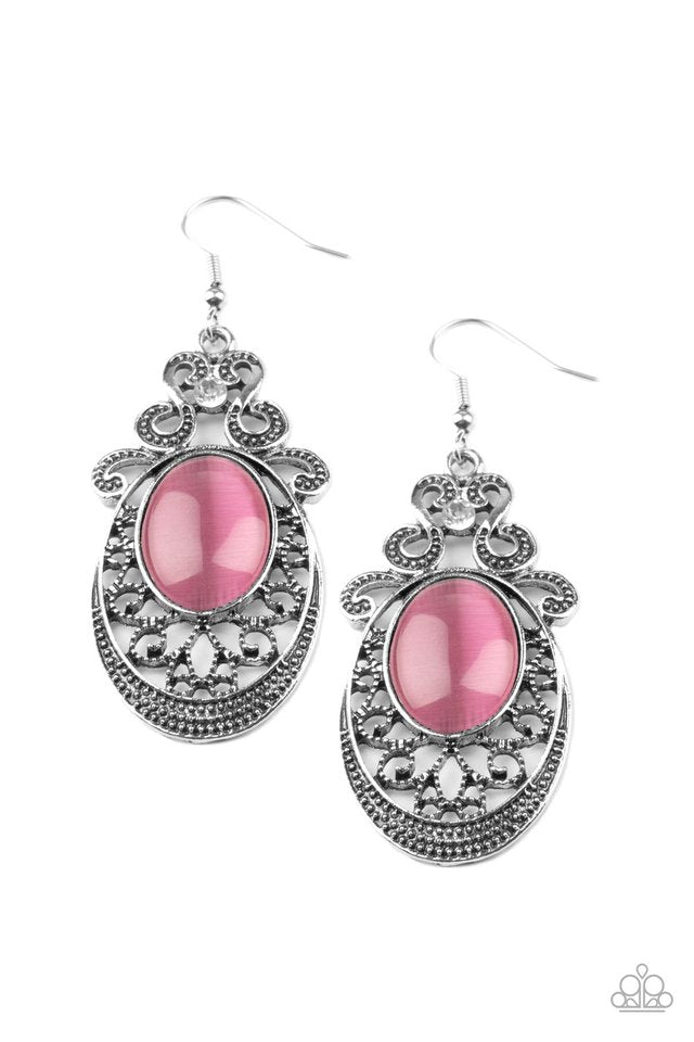 Garden Gondola Ride - Pink - Paparazzi Earring Image