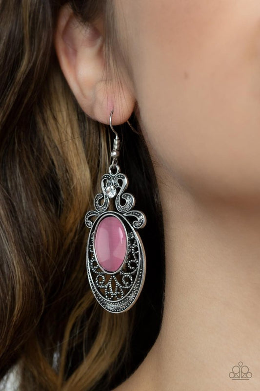 Garden Gondola Ride - Pink - Paparazzi Earring Image