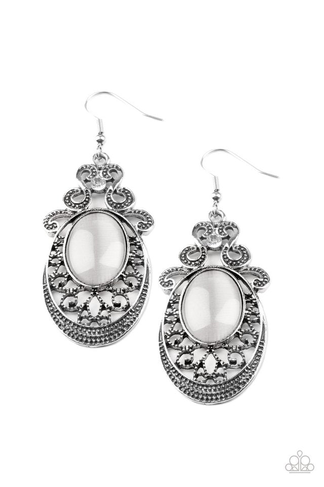 Paparazzi white deals moonstone earrings