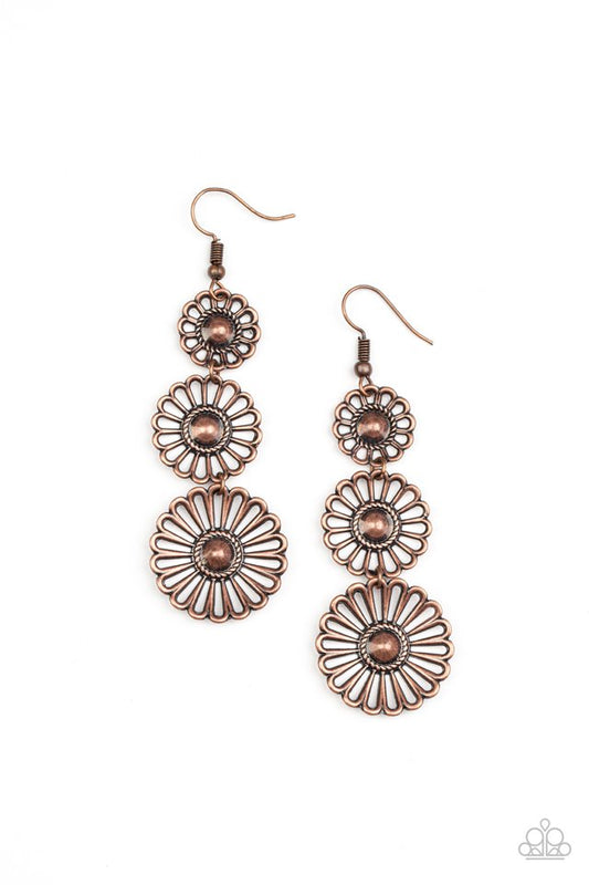 ​Gazebo Garden - Copper - Paparazzi Earring Image