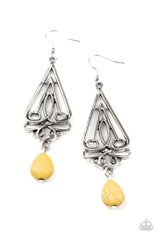 Transcendent Trendsetter - Yellow - Paparazzi Earring Image