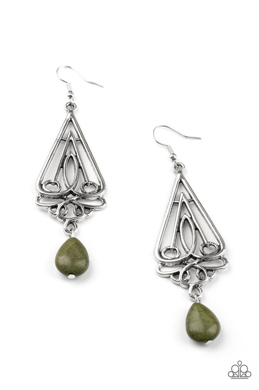 ​Transcendent Trendsetter - Green - Paparazzi Earring Image