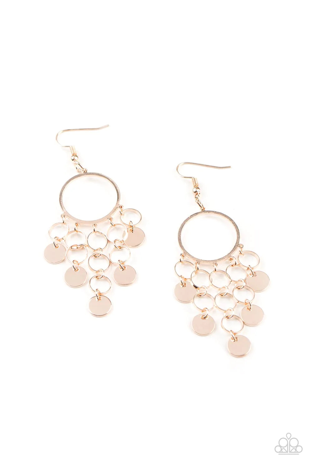 Paparazzi Earring ~ Cyber Chime - Rose Gold