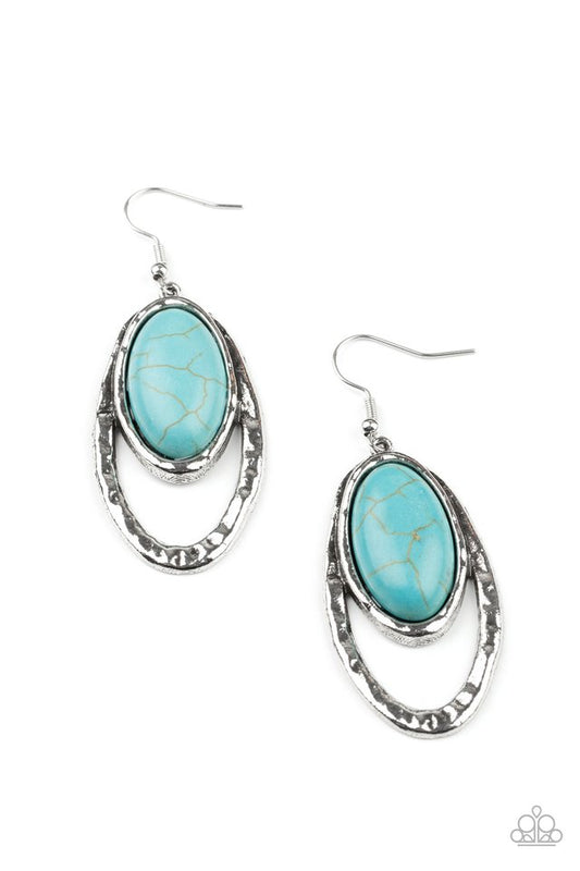 Pasture Paradise - Blue - Paparazzi Earring Image