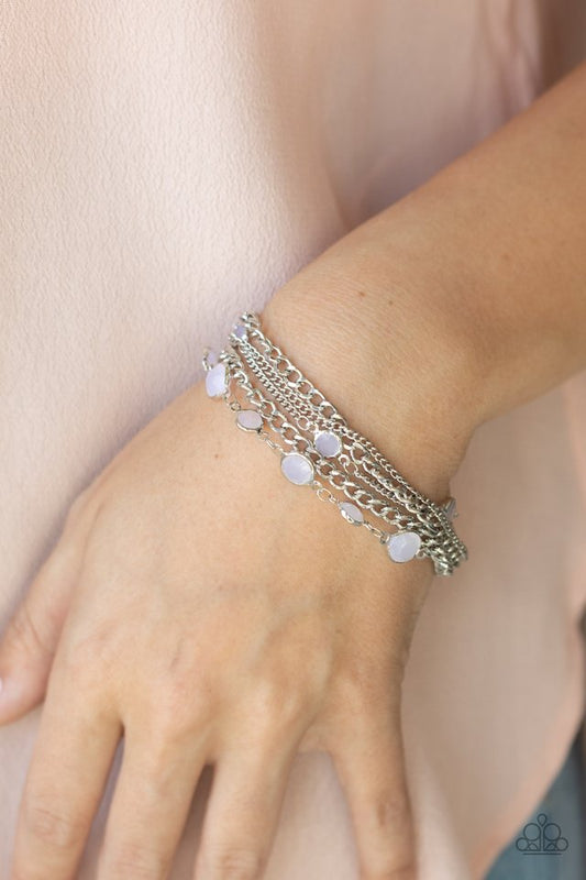 Glossy Goddess - White - Paparazzi Bracelet Image