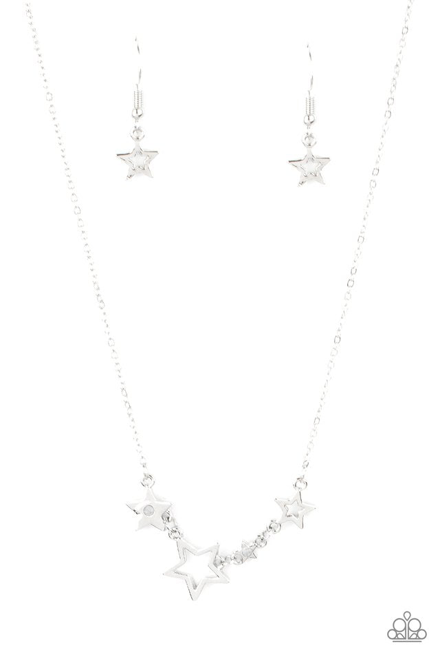 ​Proudly Patriotic - White - Paparazzi Necklace Image