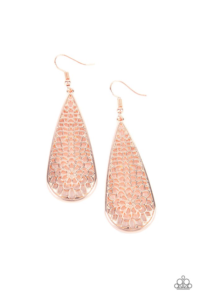 ​Posy Pasture - Rose Gold - Paparazzi Earring Image