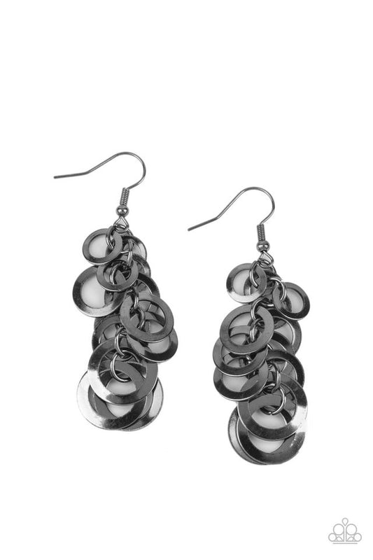 Closed Circuit Sass - Black - Paparazzi Earring Image