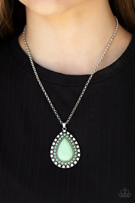 ​DROPLET Like Its Hot - Green - Paparazzi Necklace Image