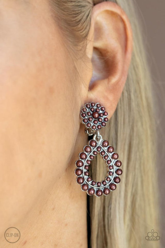 Discerning Droplets - Brown - Paparazzi Earring Image