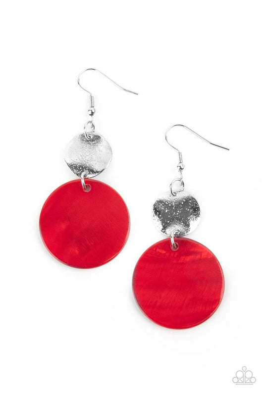 Opulently Oasis - Red - Paparazzi Earring Image