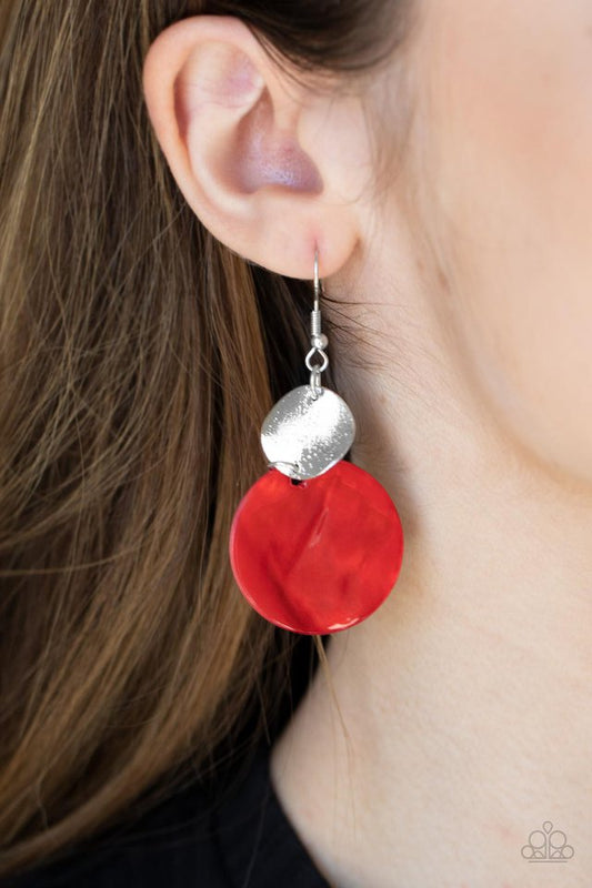 Opulently Oasis - Red - Paparazzi Earring Image