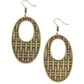 Engraved Edge - Brass - Paparazzi Earring Image