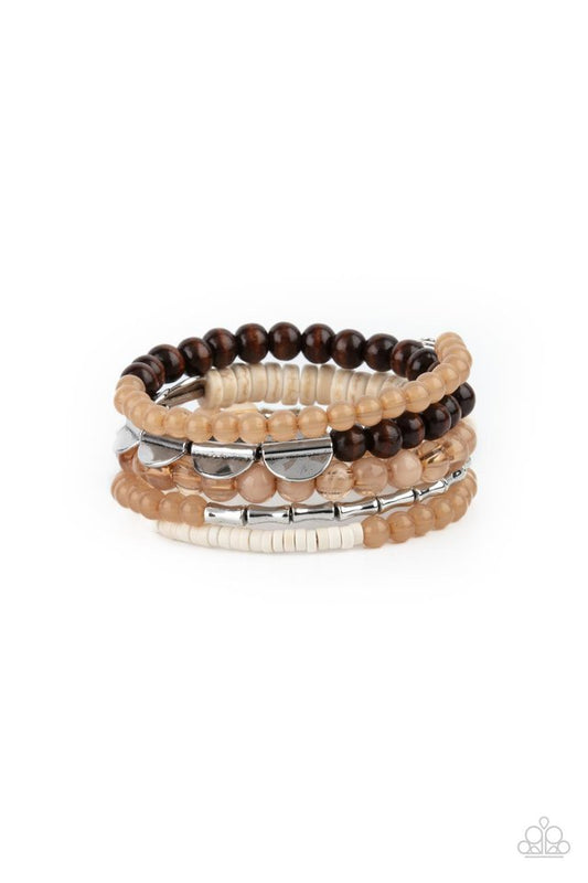 ​Free-Spirited Spiral - Brown - Paparazzi Bracelet Image