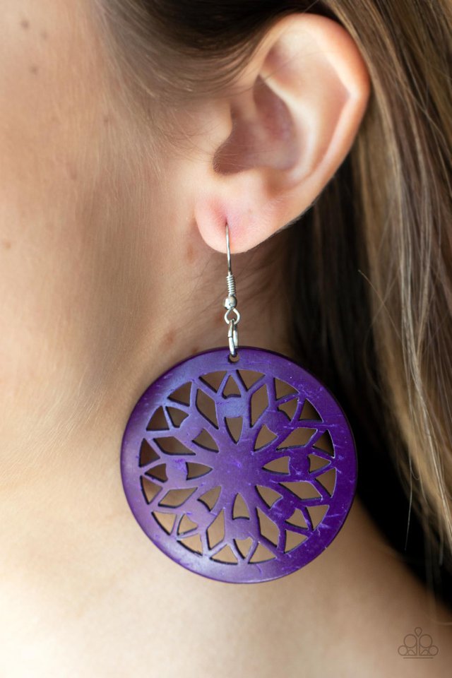 ​Ocean Canopy - Purple - Paparazzi Earring Image