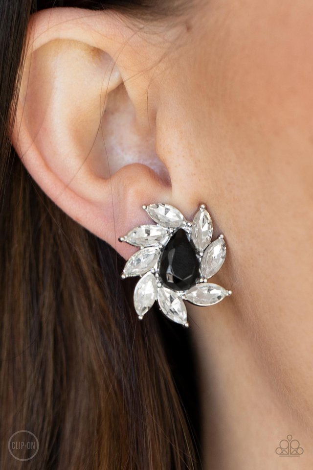 Sophisticated Swirl - Black - Paparazzi Earring Image