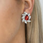 ​Sophisticated Swirl - Red - Paparazzi Earring Image