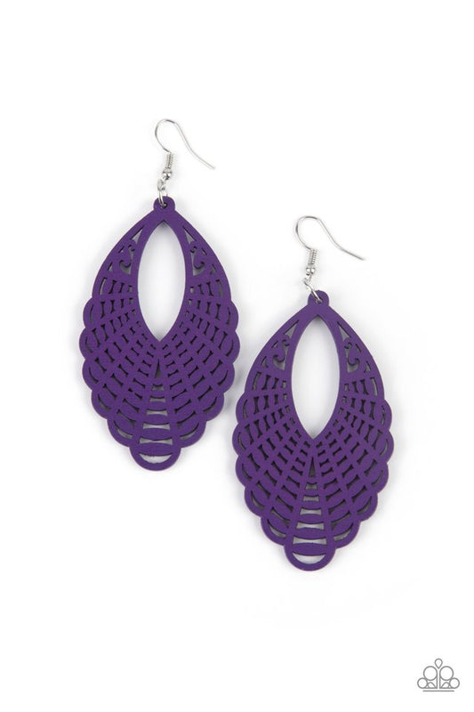 ​Tahiti Tankini - Purple - Paparazzi Earring Image