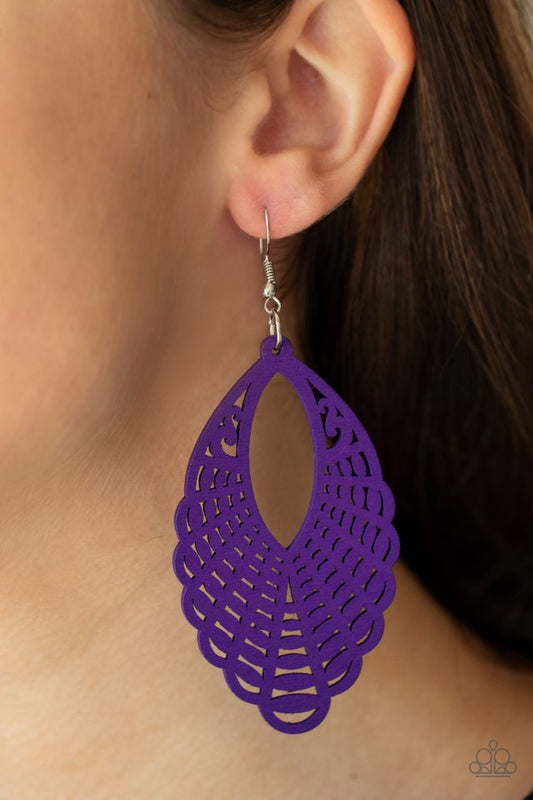 ​Tahiti Tankini - Purple - Paparazzi Earring Image