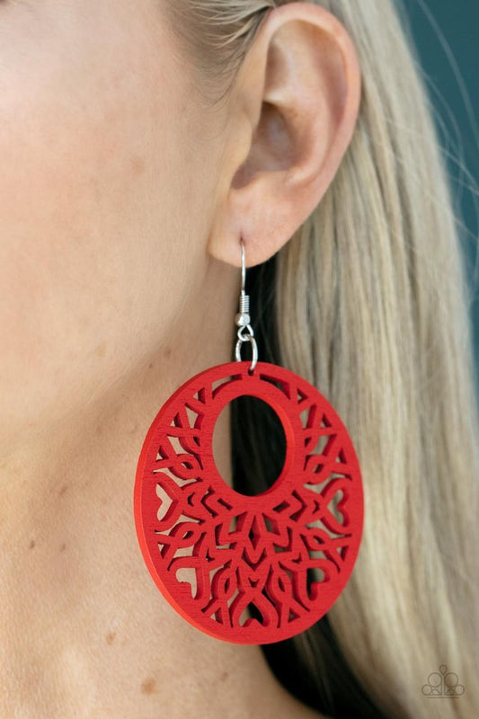 ​Tropical Reef - Red - Paparazzi Earring Image