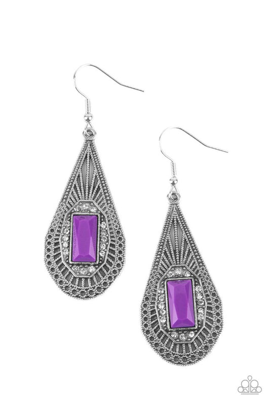 ​Deco Dreaming - Purple - Paparazzi Earring Image