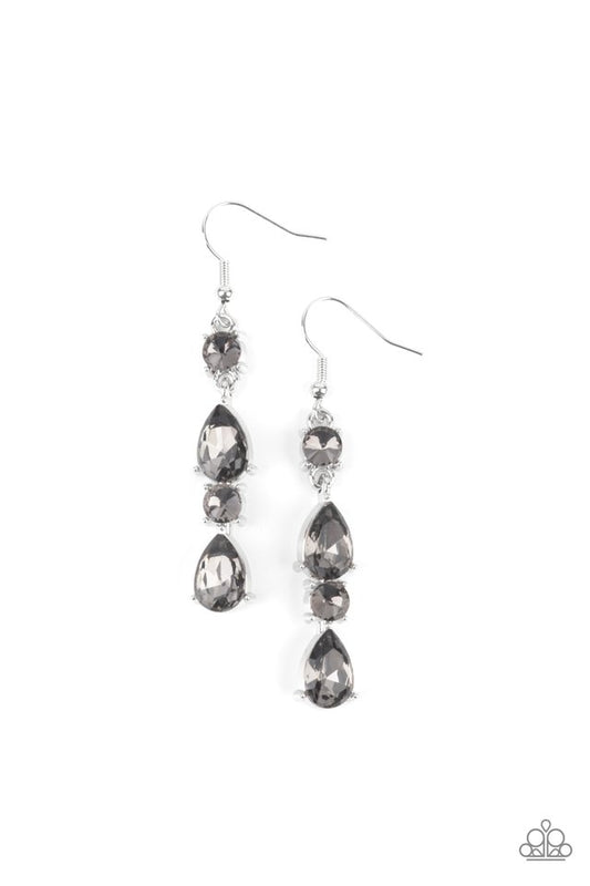 ​Raise Your Glass to Glamorous - Silver - Paparazzi Earring Image