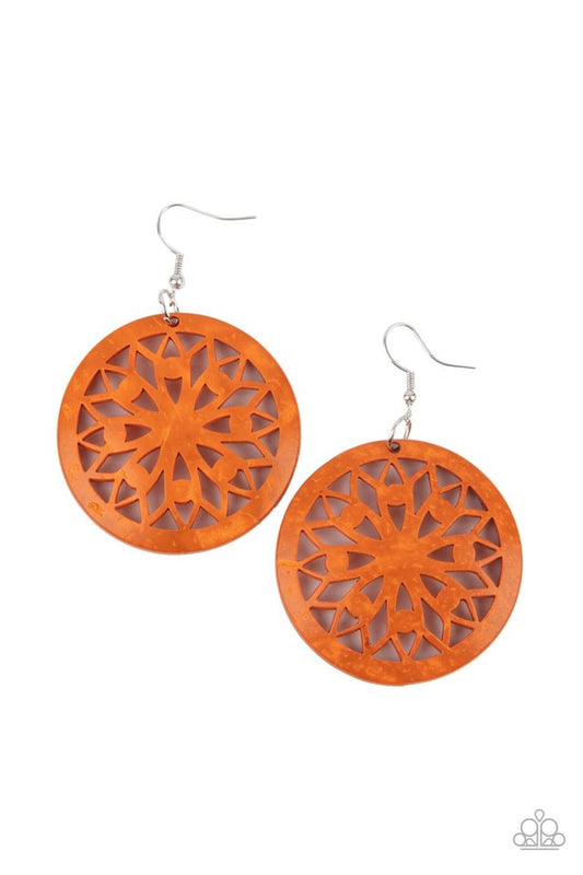 ​Ocean Canopy - Orange - Paparazzi Earring Image