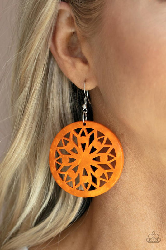 ​Ocean Canopy - Orange - Paparazzi Earring Image