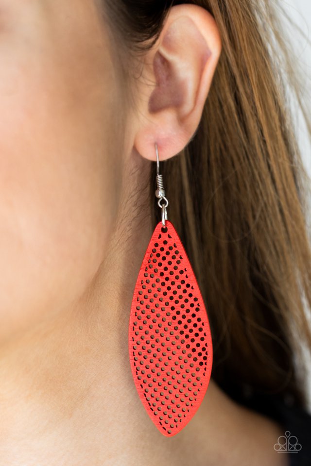​Surf Scene - Red - Paparazzi Earring Image