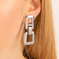 FRAME-ous Last Words - Silver - Paparazzi Earring Image