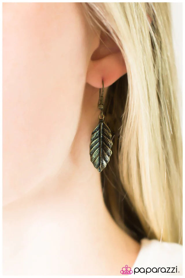 Paparazzi Earring ~ Flight Plan - Brass