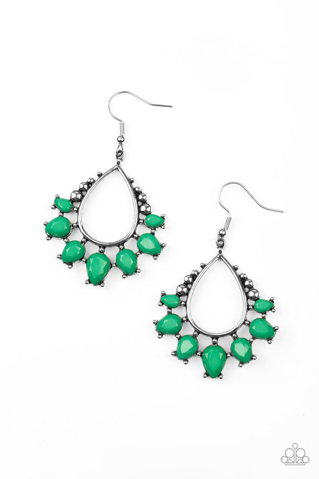 ​Flamboyant Ferocity - Green - Paparazzi Earring Image
