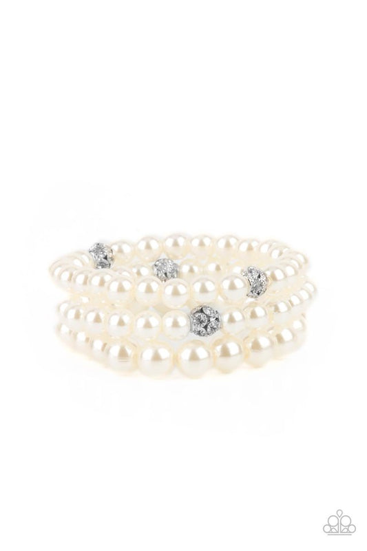 Here Comes The Heiress - White - Paparazzi Bracelet Image