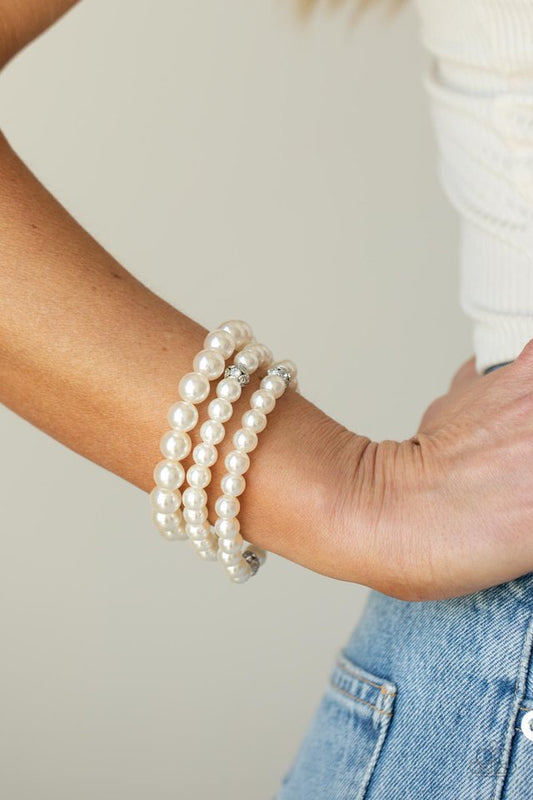 Here Comes The Heiress - White - Paparazzi Bracelet Image