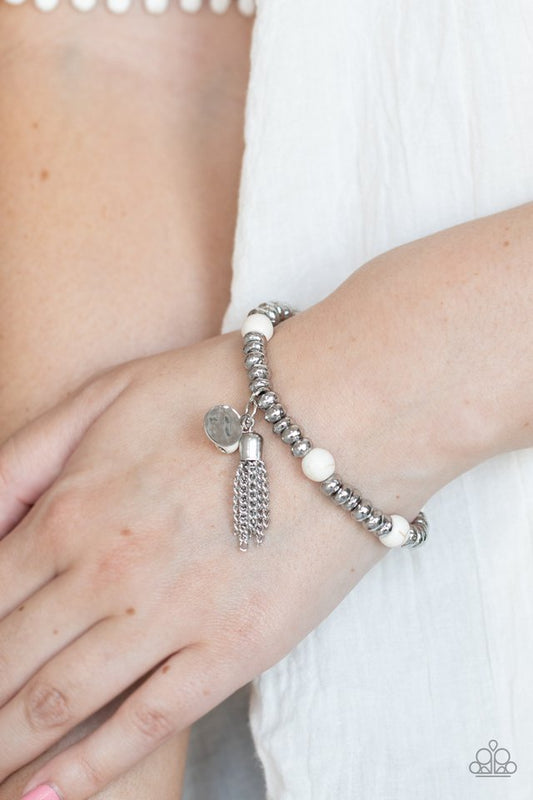 ​Whimsically Wanderlust - White - Paparazzi Bracelet Image