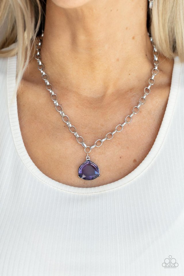 Gallery Gem - Purple - Paparazzi Necklace Image