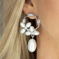 Elegant Expo - White - Paparazzi Earring Image