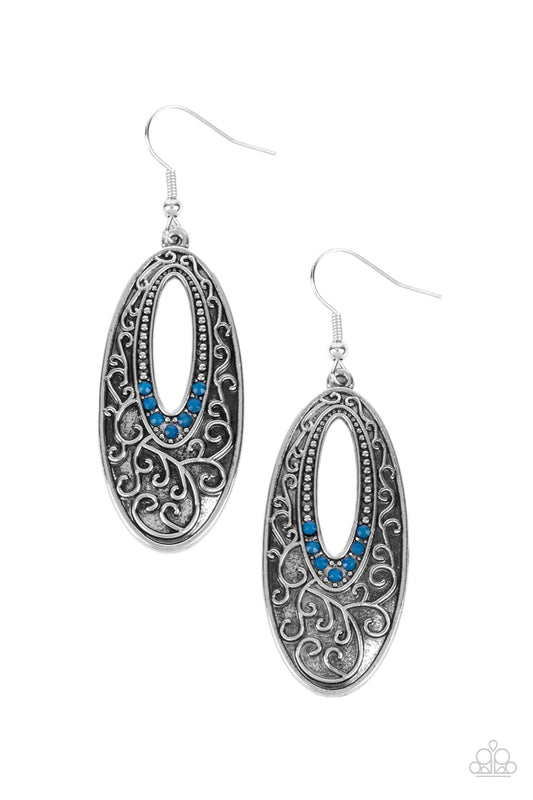 Paparazzi Earring ~ Fairytale Flora - Blue