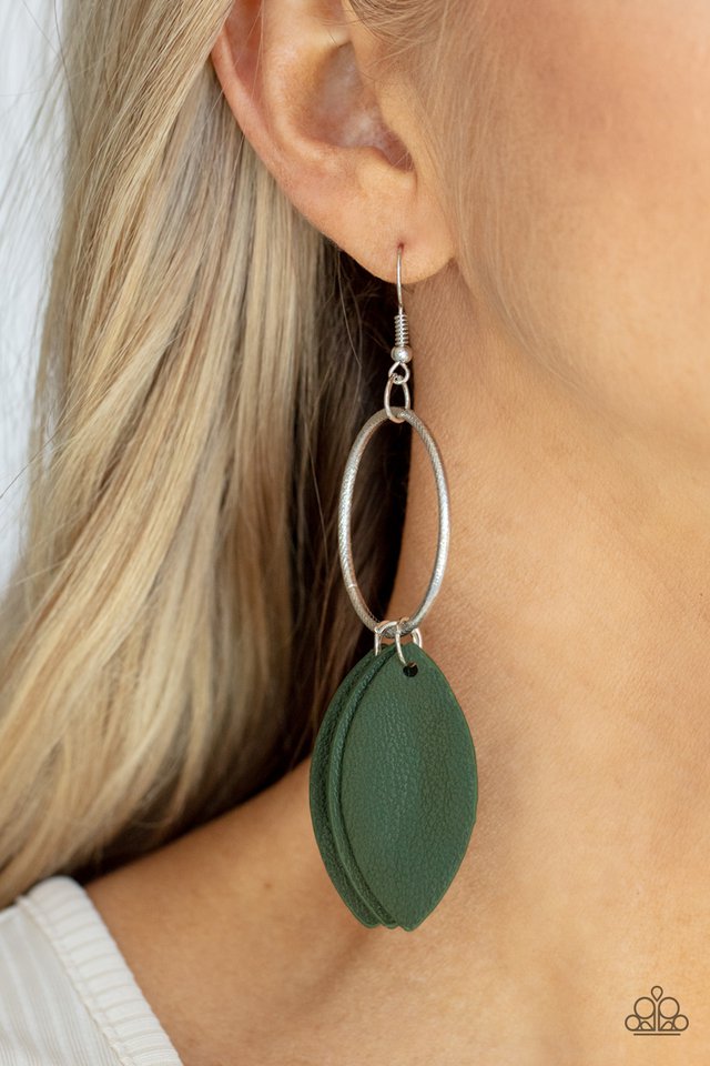 Leafy Laguna - Green - Paparazzi Earring Image